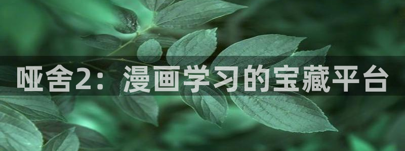 韩漫小姐漫画：哑舍2：漫画学习的宝藏平台